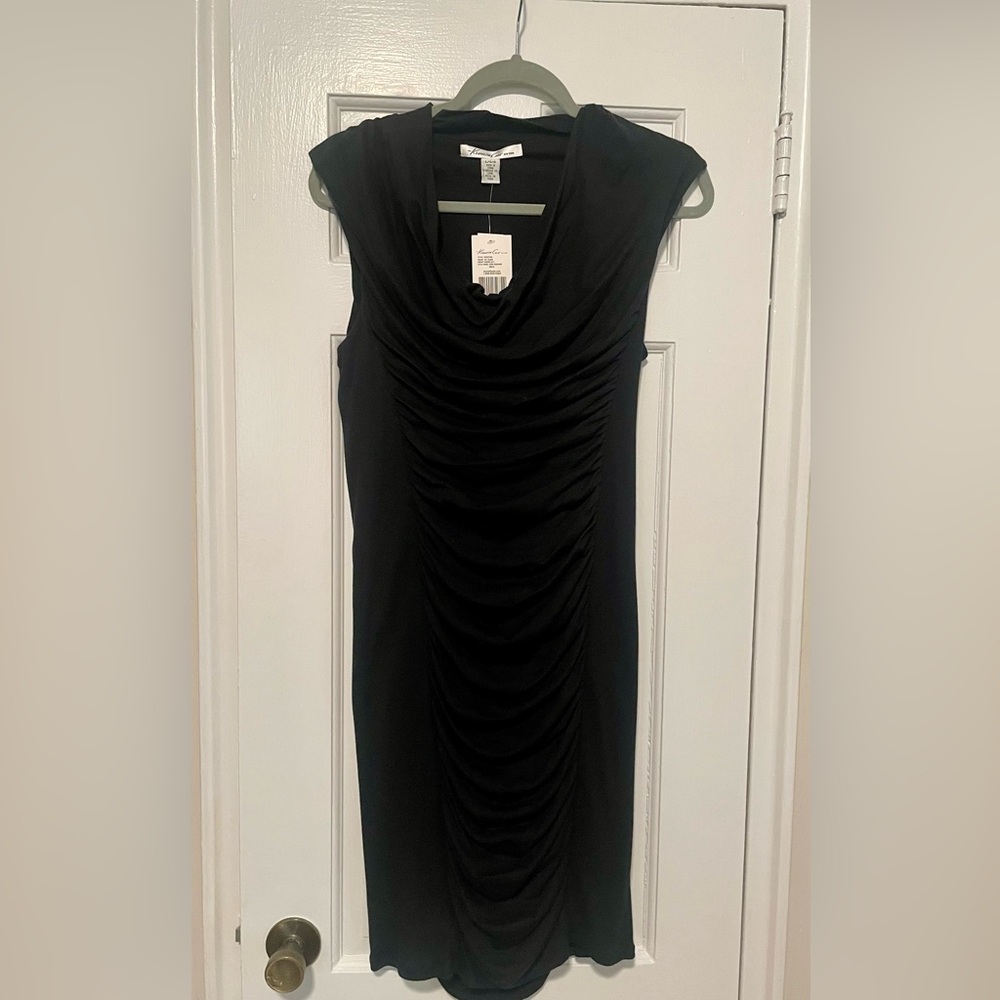 Kenneth Color Black Ruched Dress